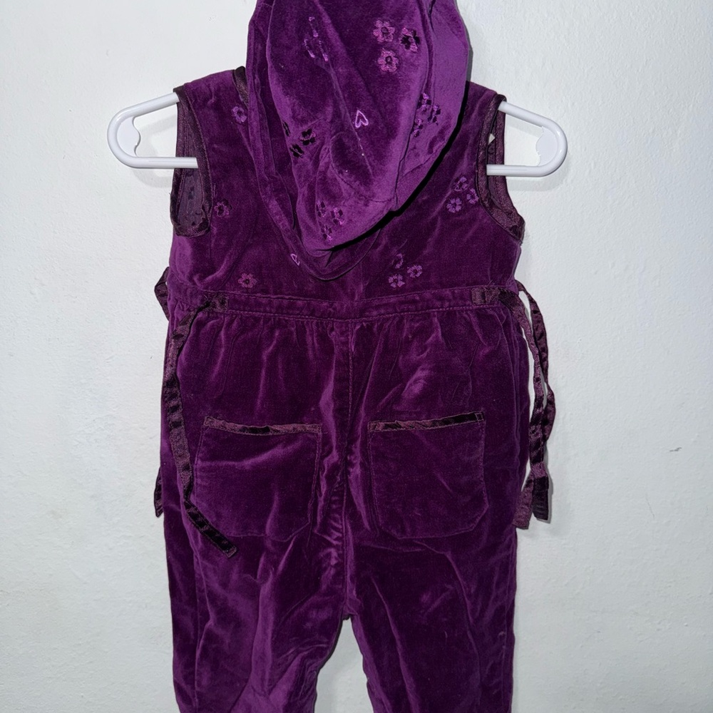 Purple Velour Jumpsuit with Hat